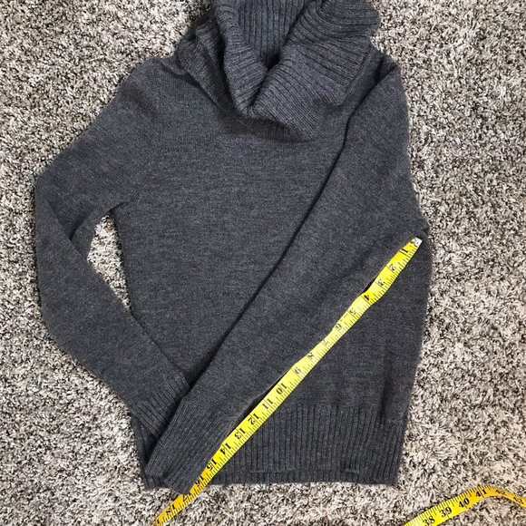 Tweeds Gray 100% Merino Wool Cowl Neck Sweater Petite - Picture 9 of 9